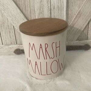 Rae Dunn Marshmallow Cellar with Wooden Lid